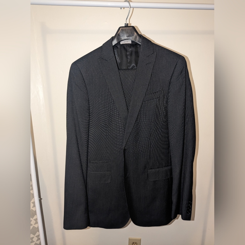 JF J. Ferrar Men's Slim Fit Gray Suit Set